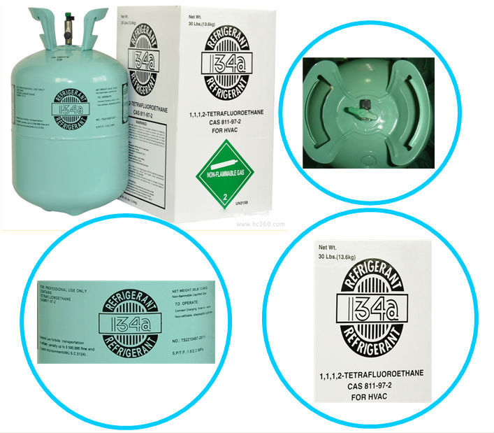 F-GAS Quota 12L refillable cylinder  refrigerant gas  r134a/r134/134a  export to Europe countries