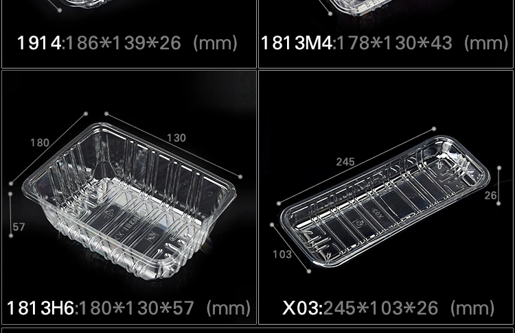 Pet Clear Plastic Compartment Take Away Salad Food Container Tray 3