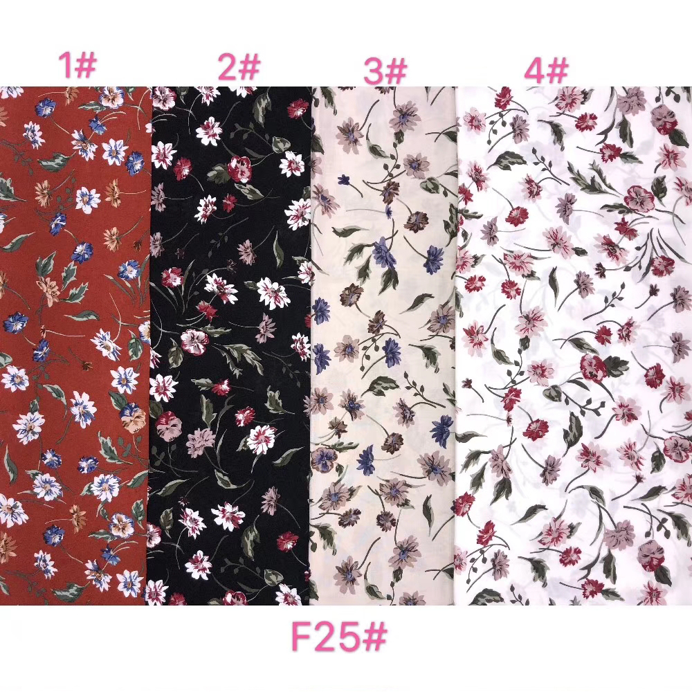 Stocklot wholesale  twill woven floral viscose printing fabric for dress