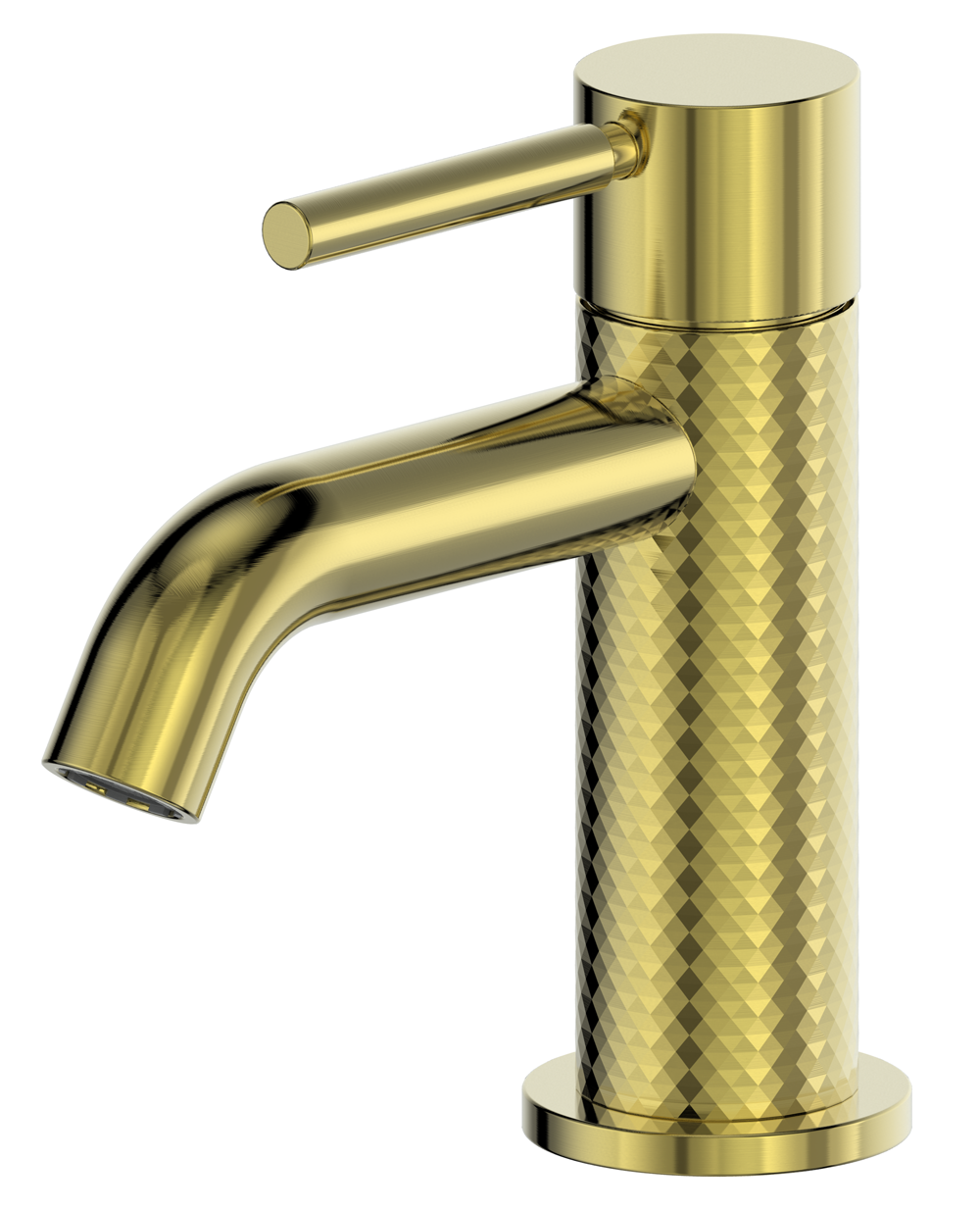 Diamond Cutting Brass Basin Faucet Gold