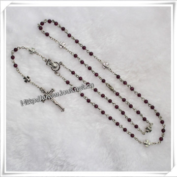 Religious Rosary Crucifix Cross Statue Beads Souvenir Amethyst Rosary (IO-cr083)