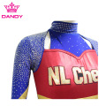 Metallic Fabric Navy Blue Cheer Uniform