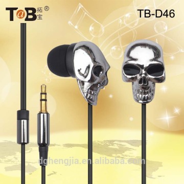 High quality powerful bass driven stereo sound earphone crazy earphone skull shape earphone