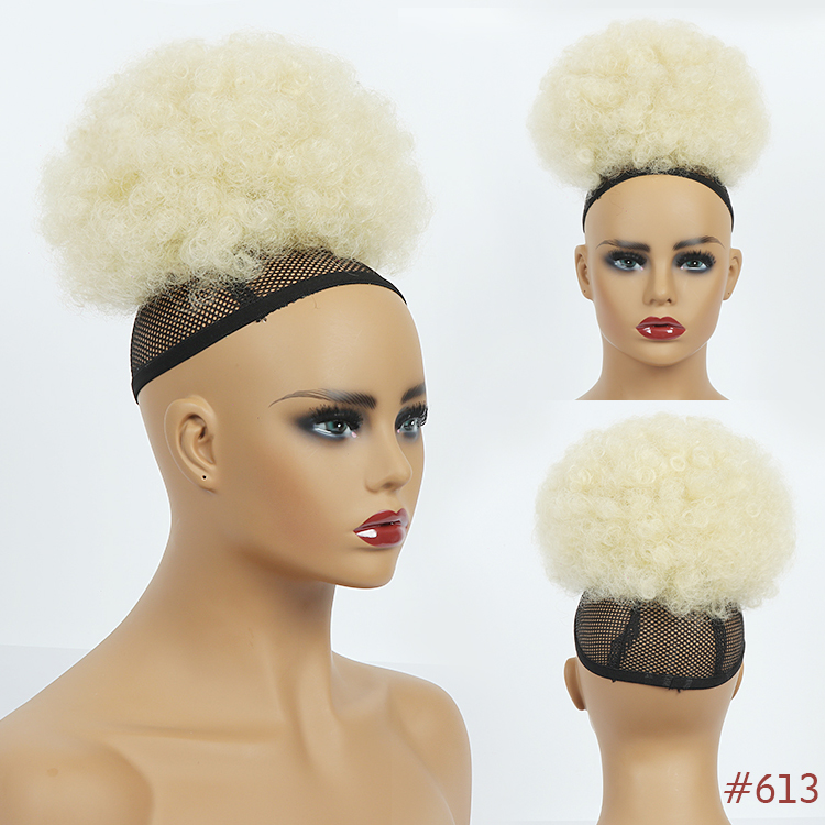 Drawstring Clip Kinky Curly Chignon Ponytail Hair extension Pieces Afro Bun Hair Bun Accessories chignon hair pieces bun
