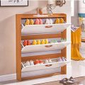 Modern Wooden Shoe Rack With Doors And Drawers
