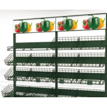 Multi-standard fruit and vegetable racks in the supermarket