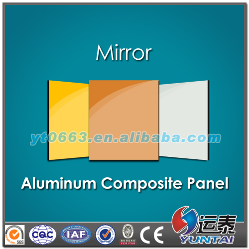 Golden color Mirror surface high quality Aluminum Composite Panel Cheap Wall Paneling