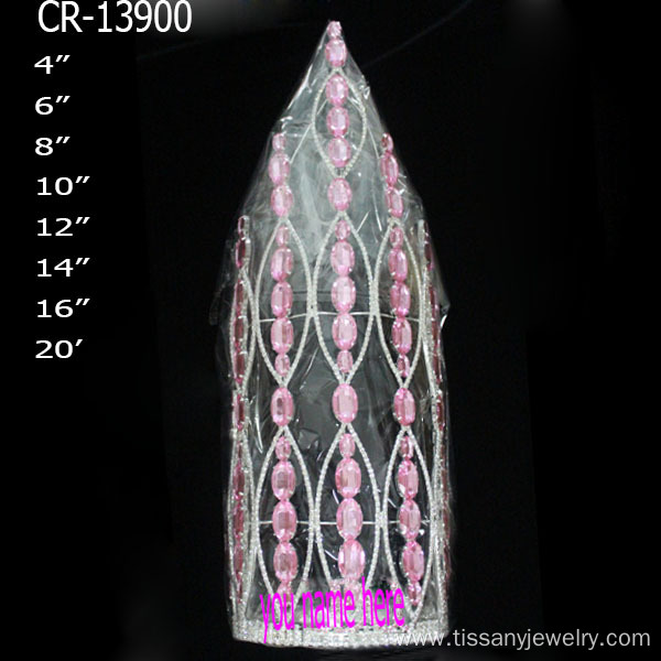 Wholesale And Custom Big Pink Pageant Crown