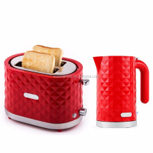 Ultimate Diamond Red Breakfast Collection: Electric Kettle & Toaster Set