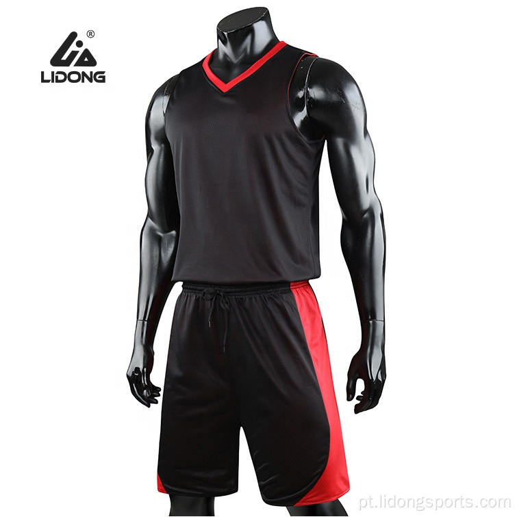 Jersey de basquete reversível personalizada no atacado define uniformes
