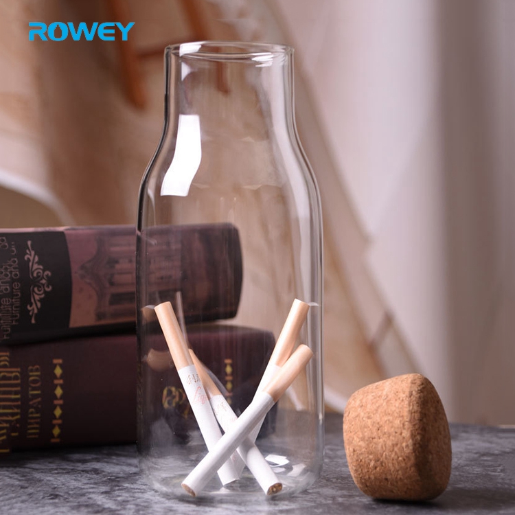 600 ml sealed high borosilicate glass milk jar with cork lid container jars glass storage