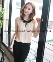 Ladies Bow Tie Bead Collar Shirts