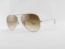 Italy Design Brown Gradient Lens Metal Frame Ray Ban Aviator Shield Sunglasses Rb3025