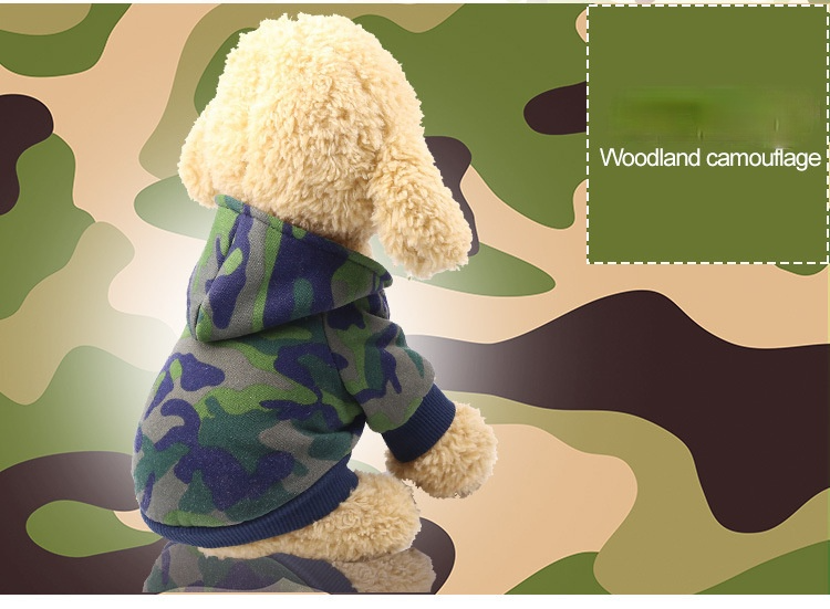 Dog Clothes Autumn Winter New Camouflage Clothes Stain resistant and Handsome Pet Clothes Cat New Two-legged Hoodies