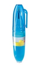 Acrylic fat ballpoint pen with animal figurine Liquid Pen ball pen