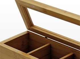 Bamboo Tea Box Organizer Storage Hb304