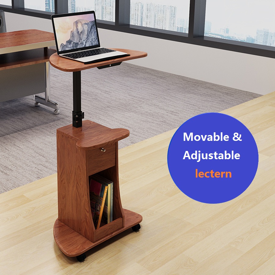 Height adjustable Rolling Laptop Office Desk