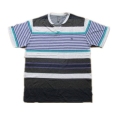 Men\'s Garn gefärbt Stripe Jersey V-Ausschnitt T-Shirt