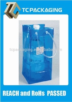 TC pvc wine bag,wine ice bag,wine bottle gel cooler bag