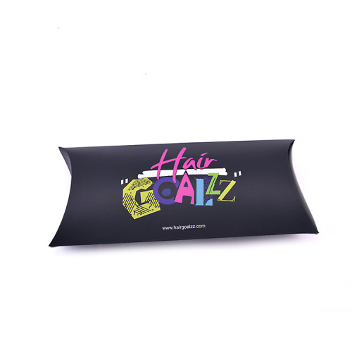 Logotipo personalizado Caja de almohada cosmética negra
