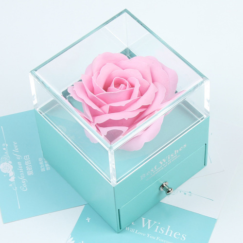 Acrylic Top Square Gift Box Rose Packaging