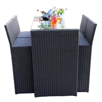 Outdoor Rattan Bar Table and Chairs with Stools