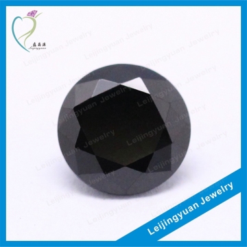 China round black natural rough gemstone