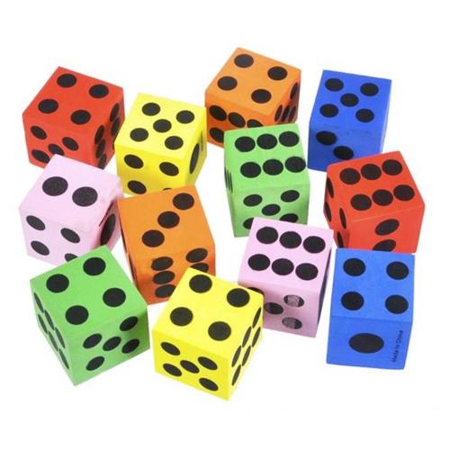 Colorful Small Square Foam Dice D6