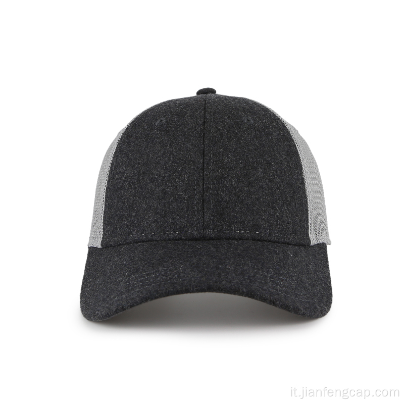 Cappellino da baseball bianco melton e mesh