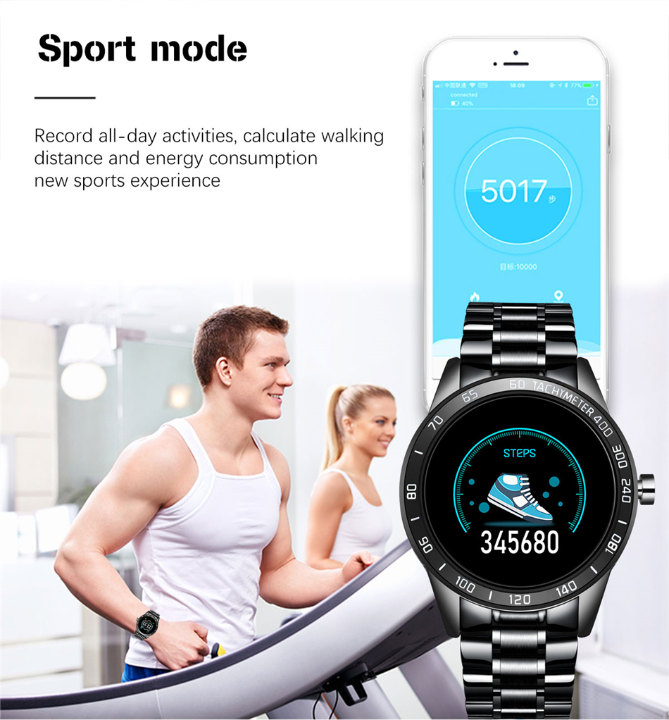 Lige BW0122 Luxury Heart Rate Smart Watches Reminder IP67 Waterproof New Smart Phone Watch