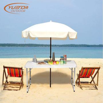 Portable And Adjustable White Aluminum Folding Beach Table