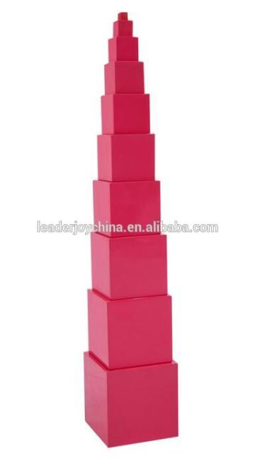 montessori pink tower wooden toys educational montessori