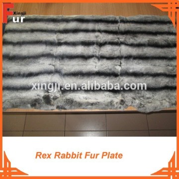 Rex Rabbit Fur Plate, dyed in Chinchilla Design