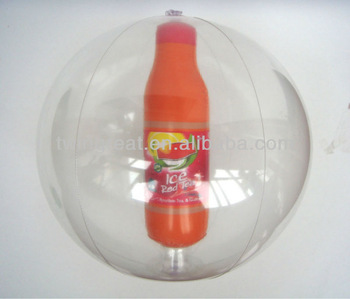 inflatable beach ball with toy inside