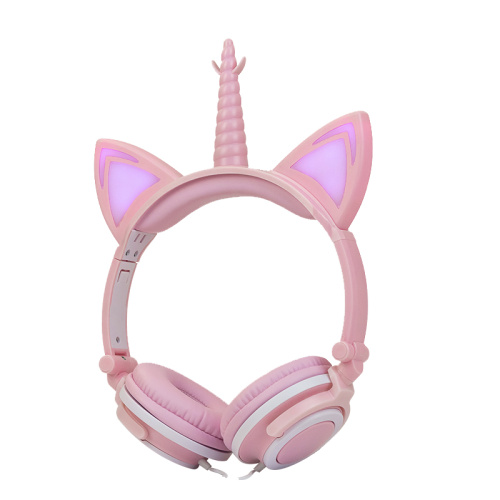 Casque d&#39;écoute de licorne pliable filaire pour cadeaux de Noël