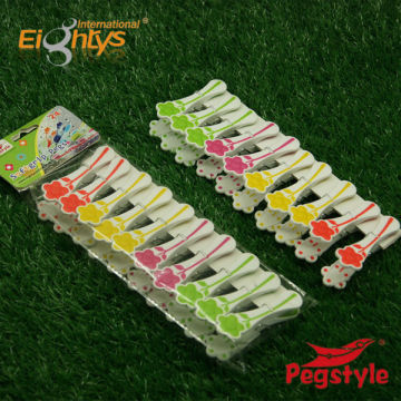 10pcs packing plastic peg clips TPR flower plastic cloth peg