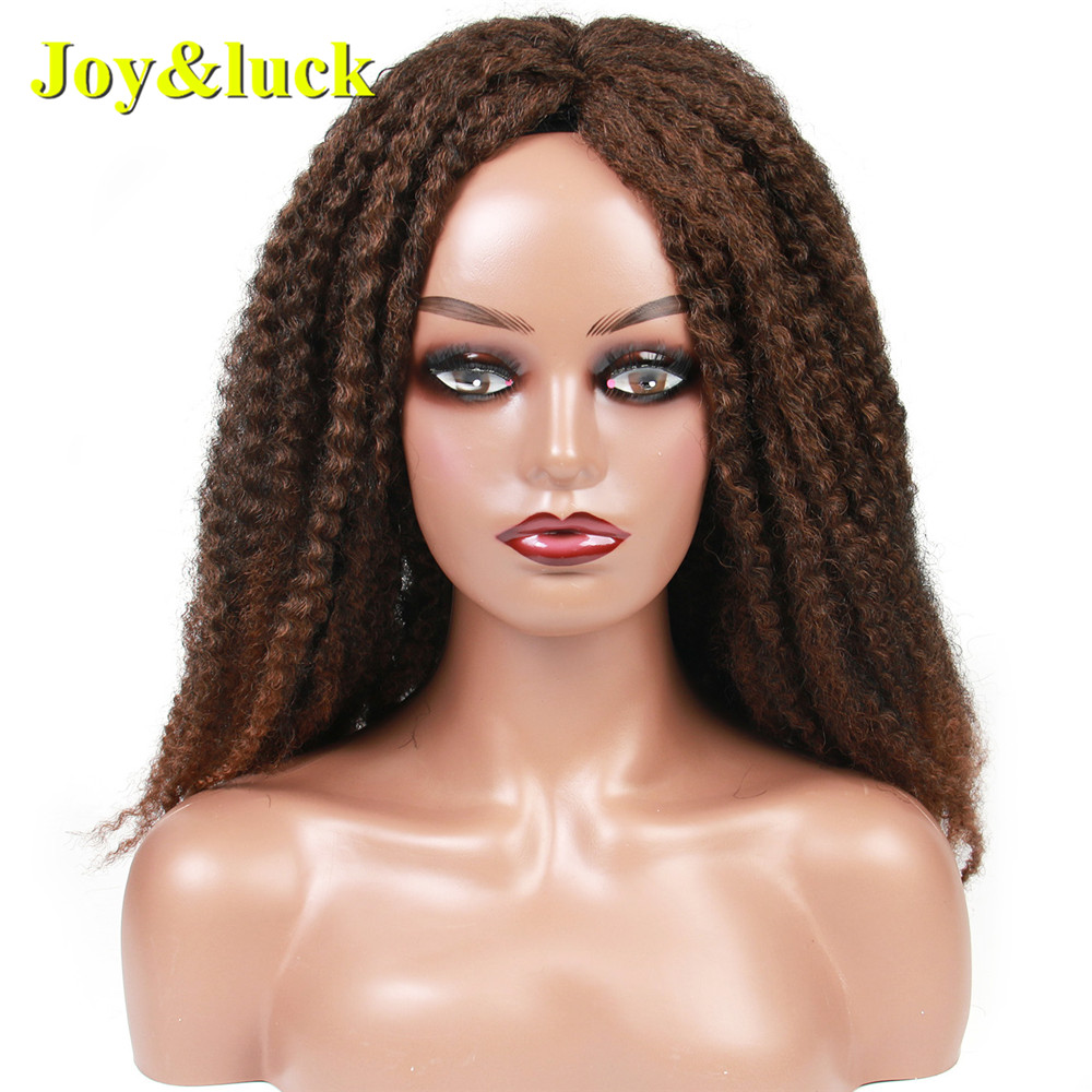 Long Afro Kinky Curly  Crochet Braids Wigs  Sythetic Wigs Middle Part Ombre Color Hair Wigs  Cosplay or Daily Use Hair Style