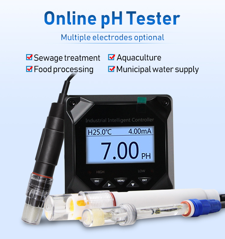 GWQ-PH 4-20mA online vattenbruk vatten ph controller pris