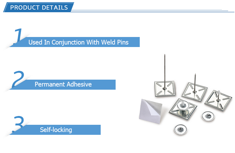 Aluminium Alloy Self Adhesive Insulation Fixing Pins Air Duct Insulation Self Adhesive Hangers