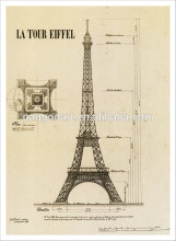 Eiffel Towe building canvas printing painting