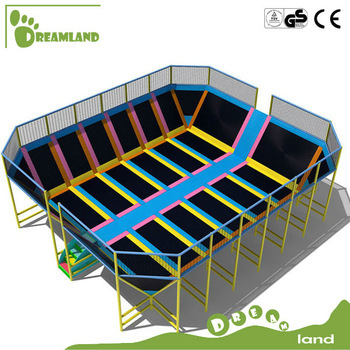 Kids play area indoor fitness trampoline with handle