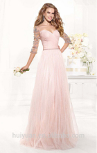 pink long sleeve beaded sweetheart neck sexy dresses evenings marriage