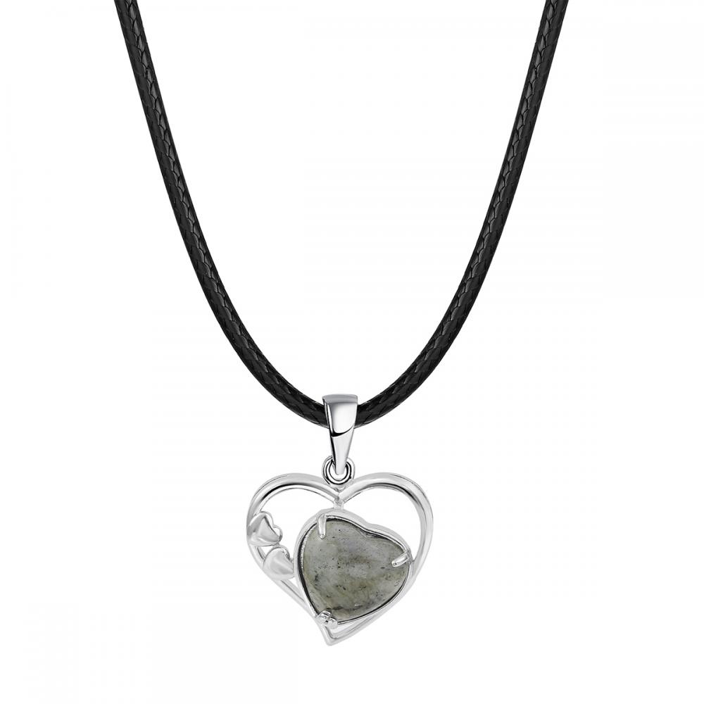 Labradorita amor Heart Birthstone colgantes de piedras preciosas para mujeres