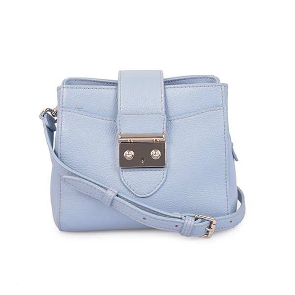 Blue Simple Girls Cute Real Leather Crossbody Bag