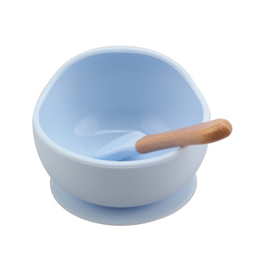 Whole silicone suction base baby bowl set