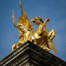 large outdoor copper sculptures metal craft golden horse statue