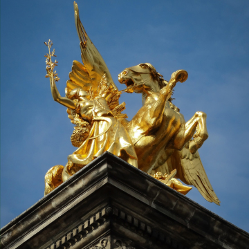 large outdoor copper sculptures metal craft golden horse statue