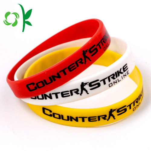 Fashional Style Logo Printed Epoxy Silicone Bracelet