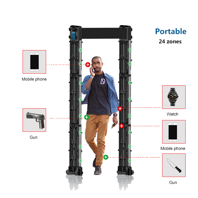 UNIQSCAN UM700 24 Zones Walk Through Metal Detector Waterproof Archway Door Frame