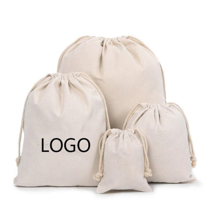 Custom promotional mini small drawstring bags printed cotton draw string bags for shoes